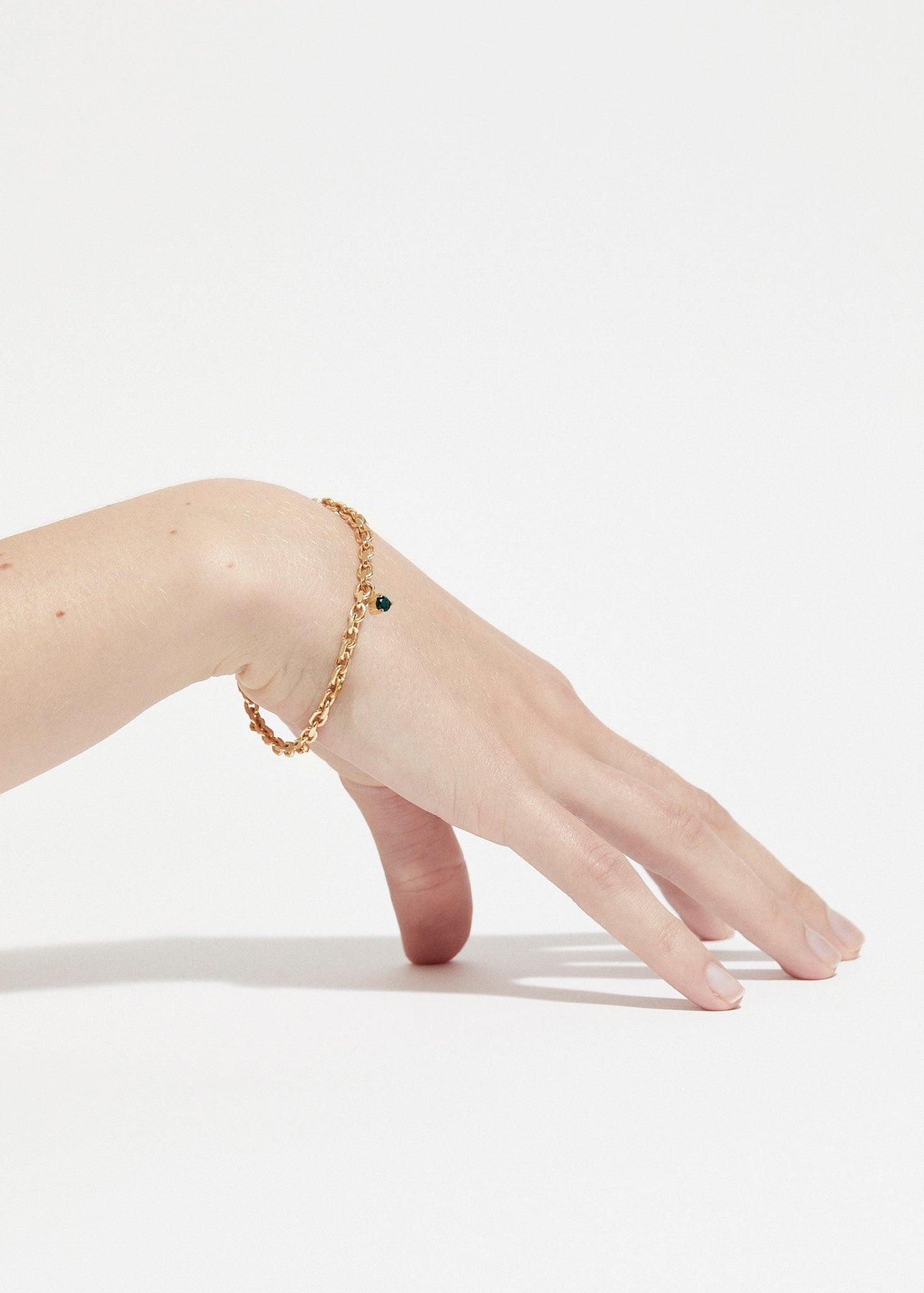 Stoned Sterling Silver Bracelet - Green Quartz - Sample - 1