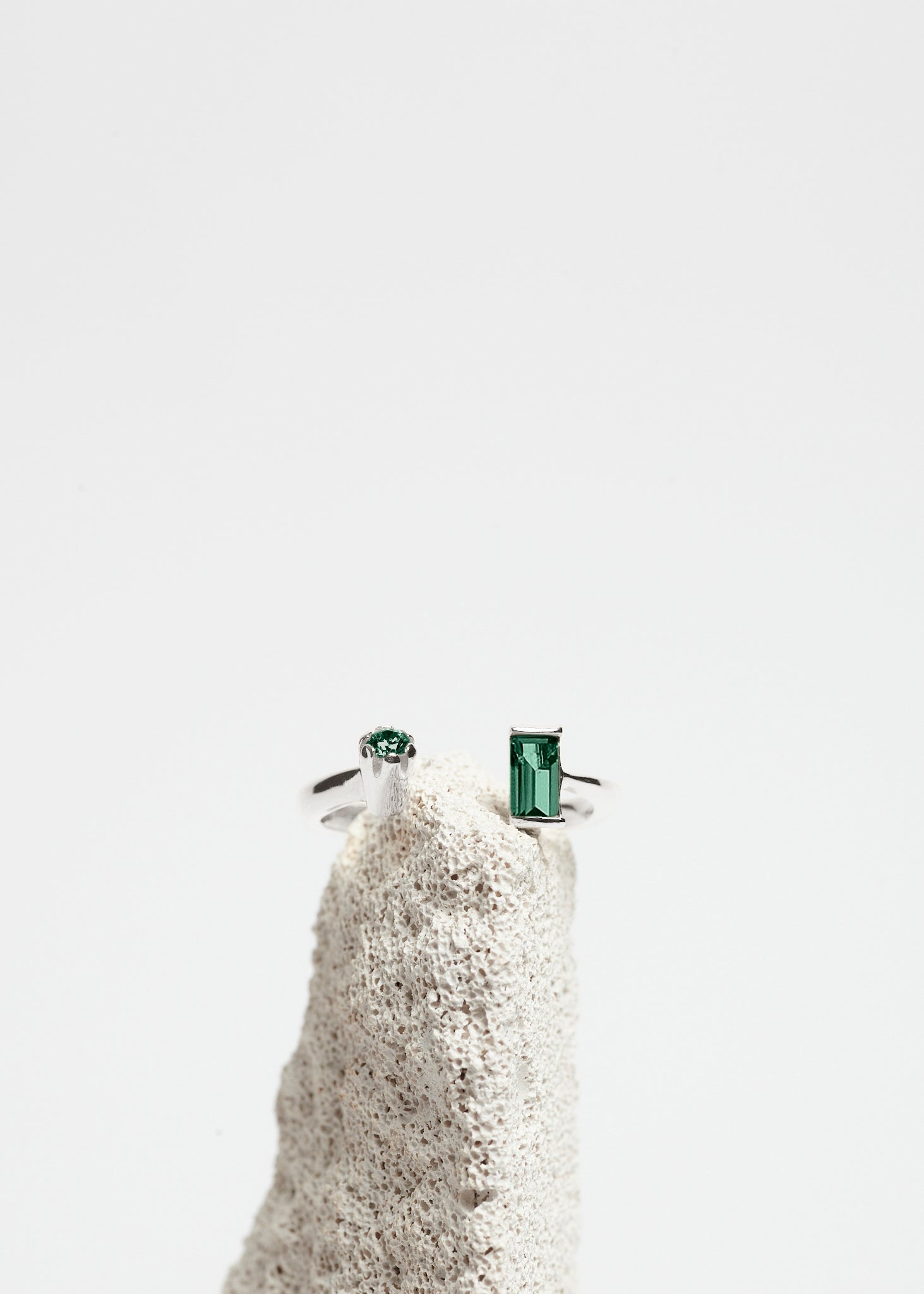 Warped Duo Baguette Ring - Green - Rings - SALE - 1