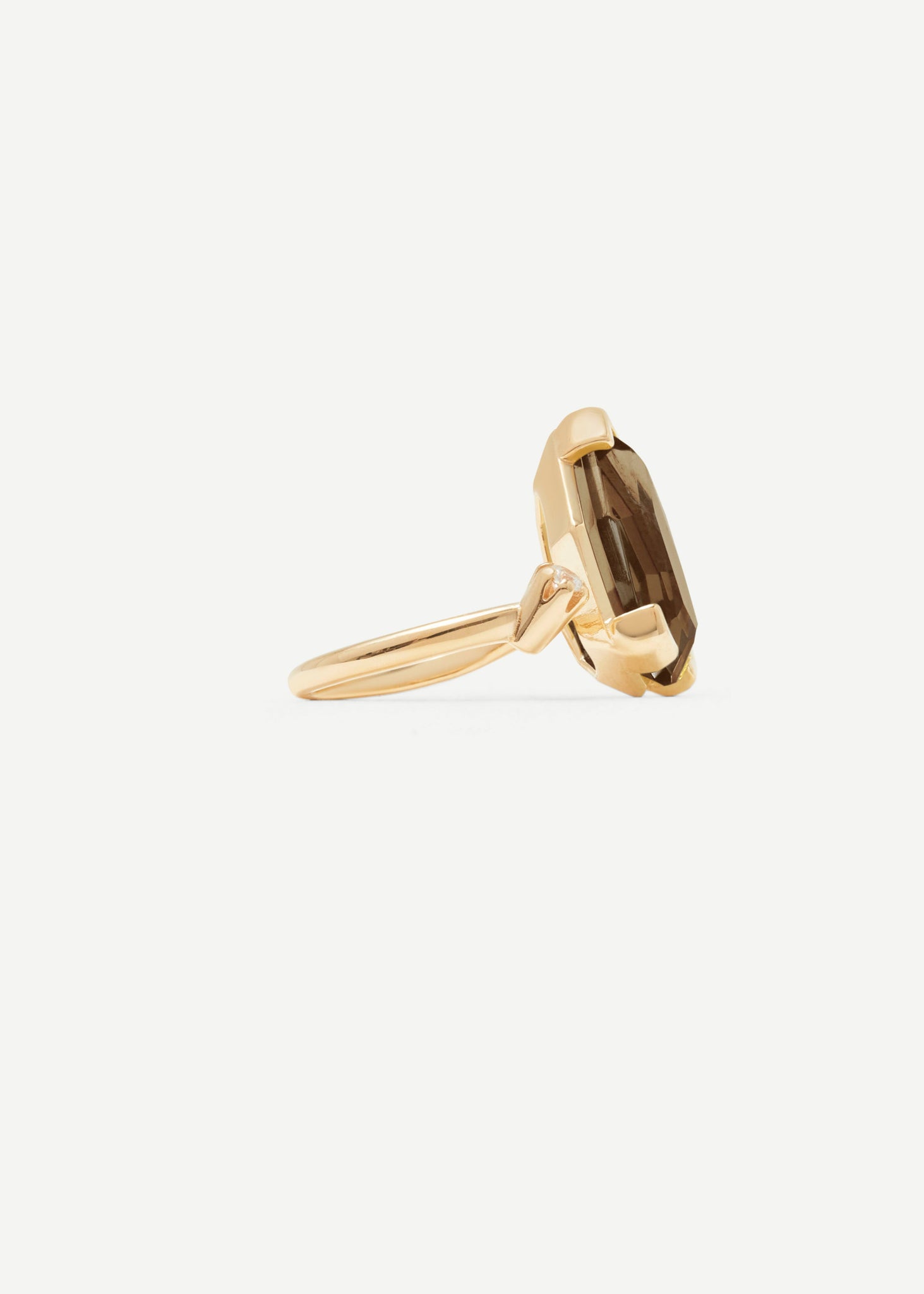 Warped Duo Heptagon Ring | Smokey Quartz - Cornelia Webb - 2