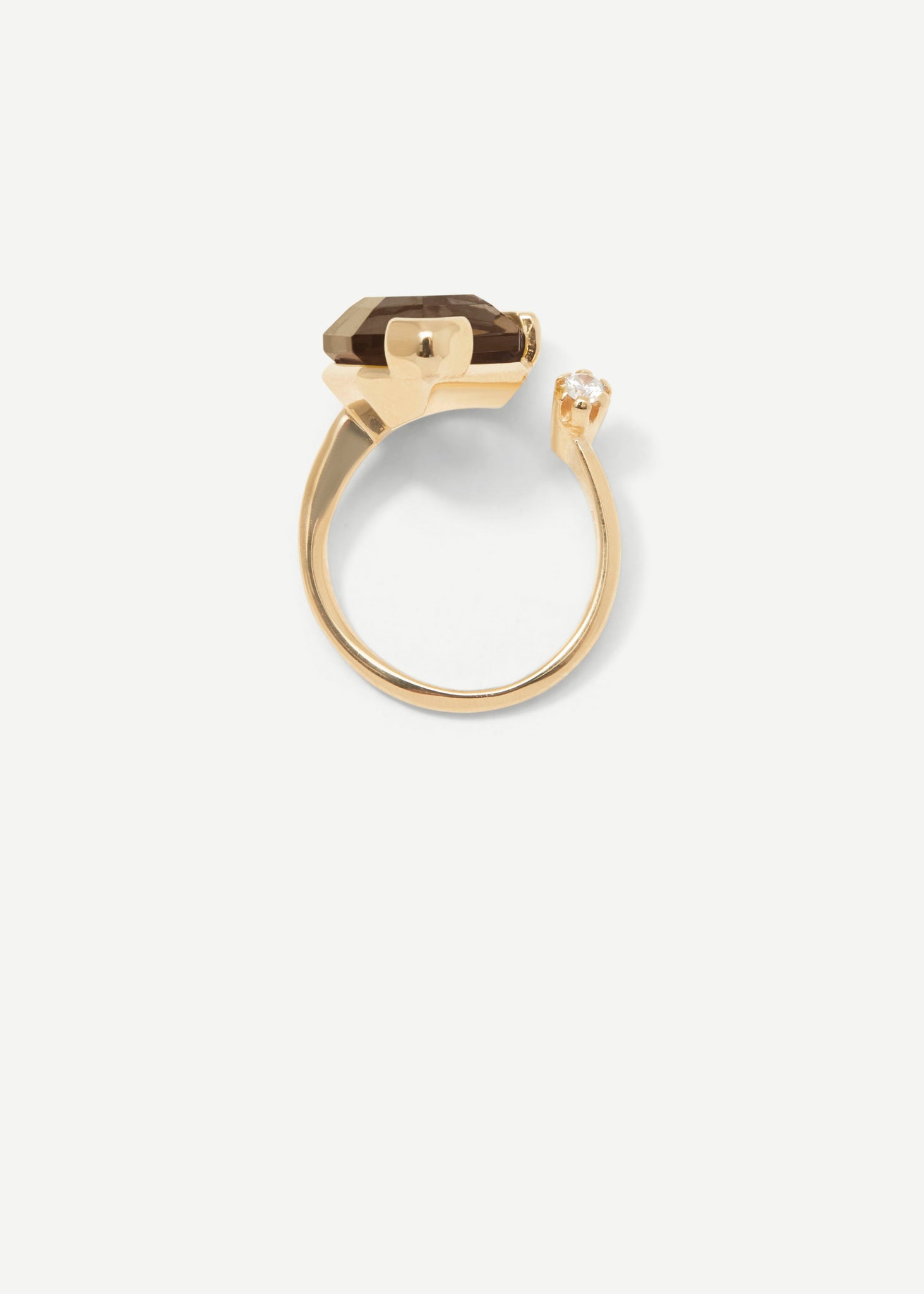 Warped Duo Heptagon Ring | Smokey Quartz - Cornelia Webb - 5