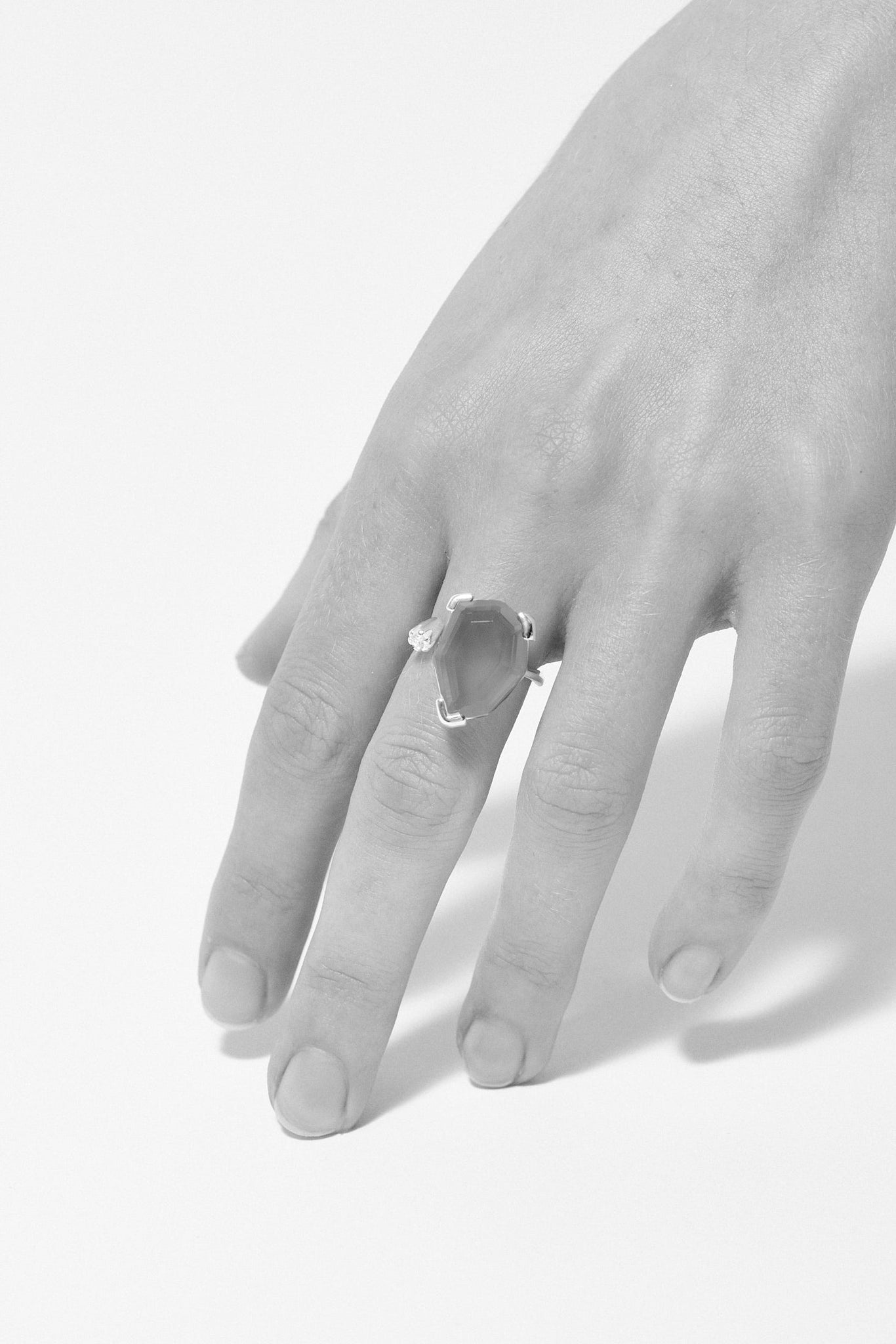 Warped Duo Heptagon Ring | Smokey Quartz - Cornelia Webb - 2