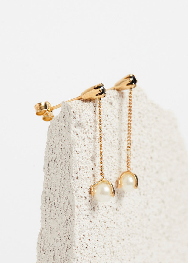 Warped Pearl Charm Earring Midi - SALE 3