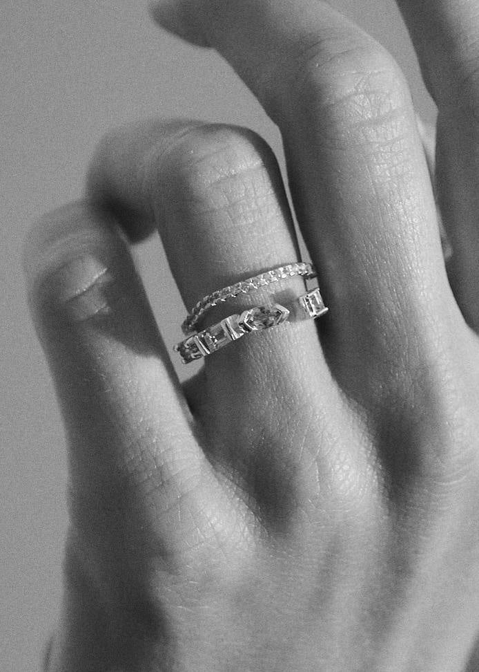Warped Quadruple Mixed Ring Cornelia Webb Ring
