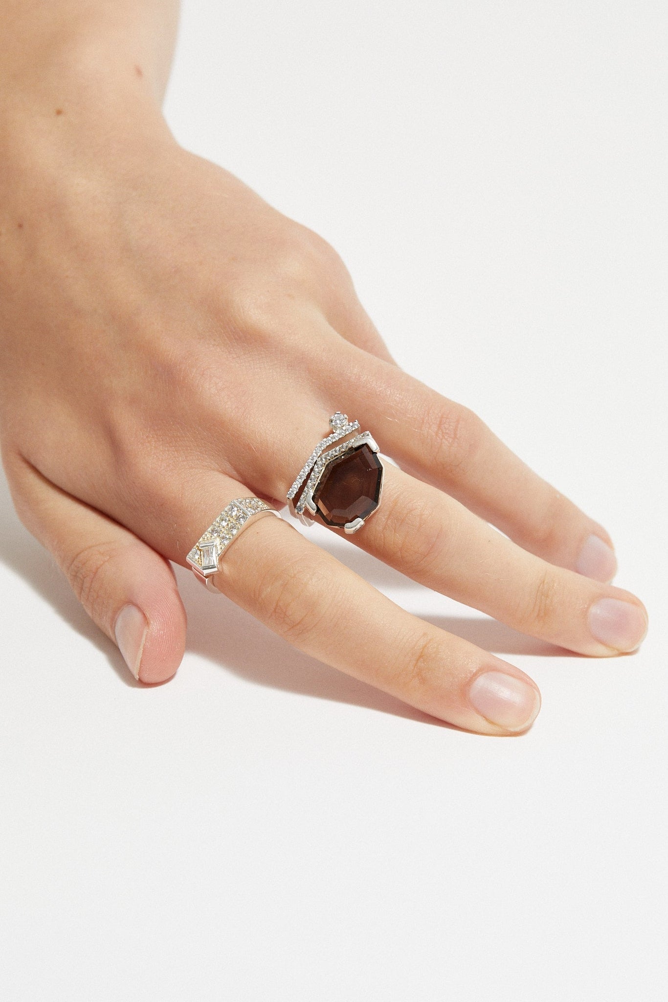 Warped Signet Ring Mini | White Siamite - Rings - Cornelia Webb - 6