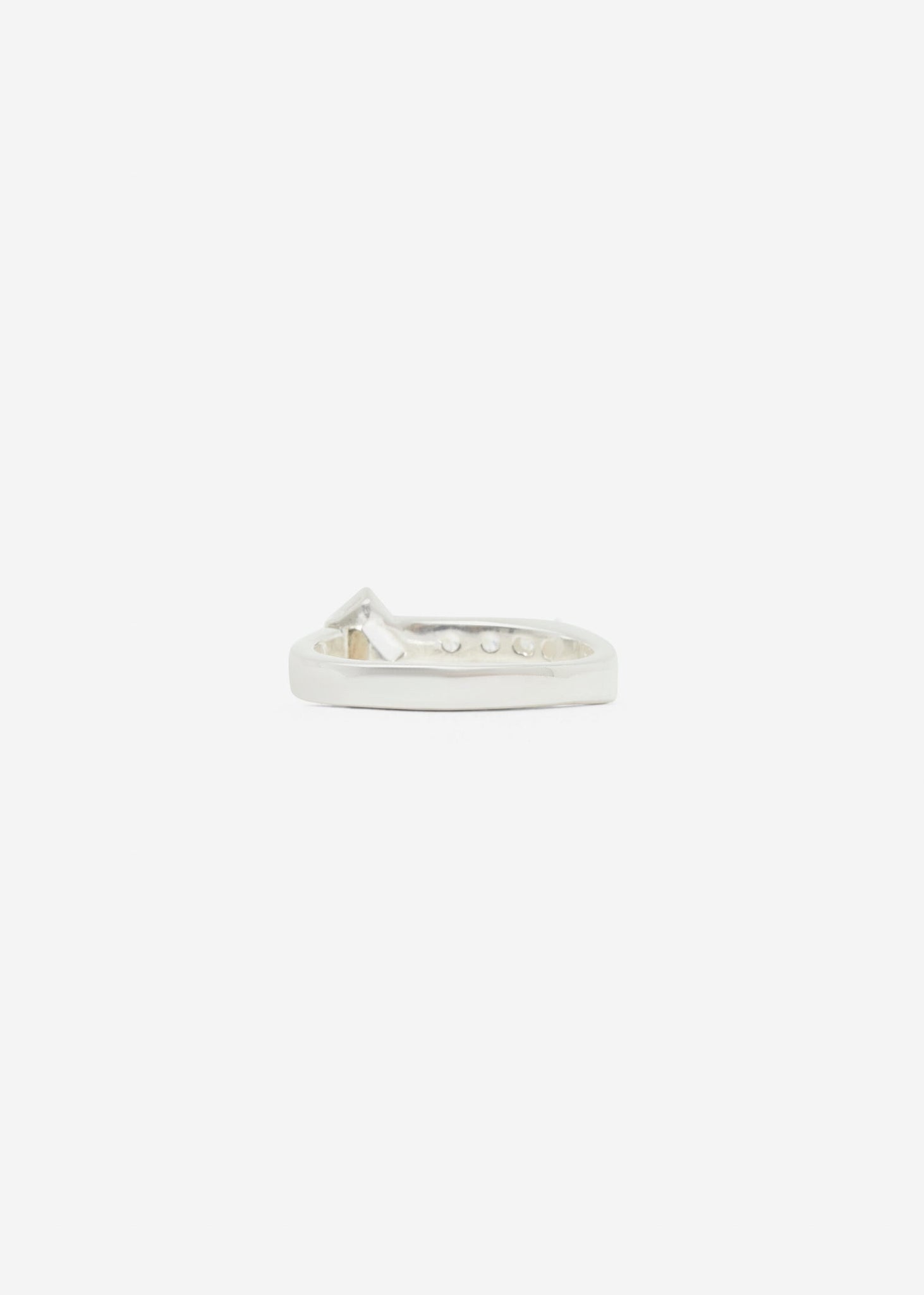 Warped Signet Ring Mini | White Siamite - Rings - Cornelia Webb - 5
