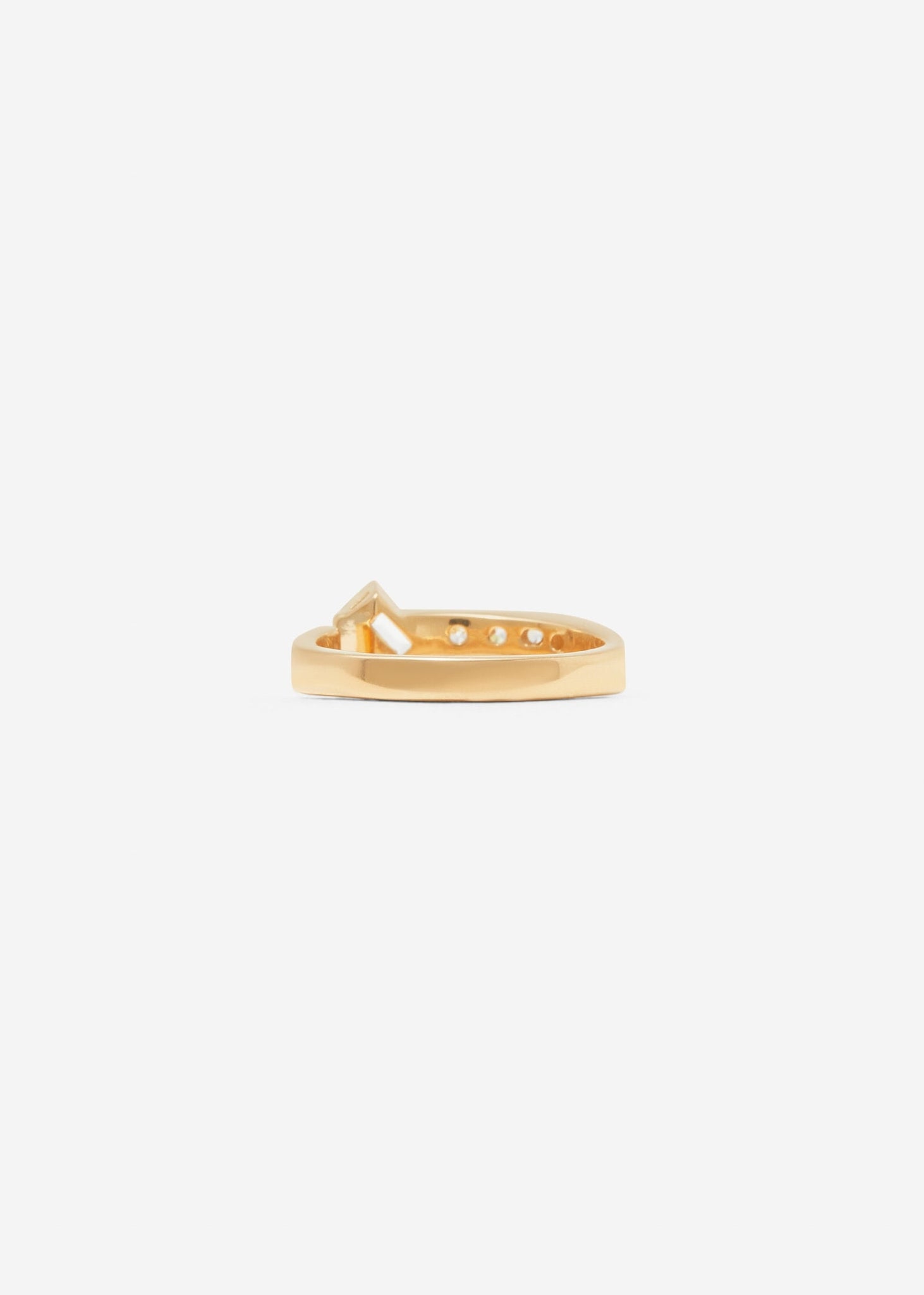Warped Signet Ring Mini | White Siamite - Rings - Cornelia Webb - 5