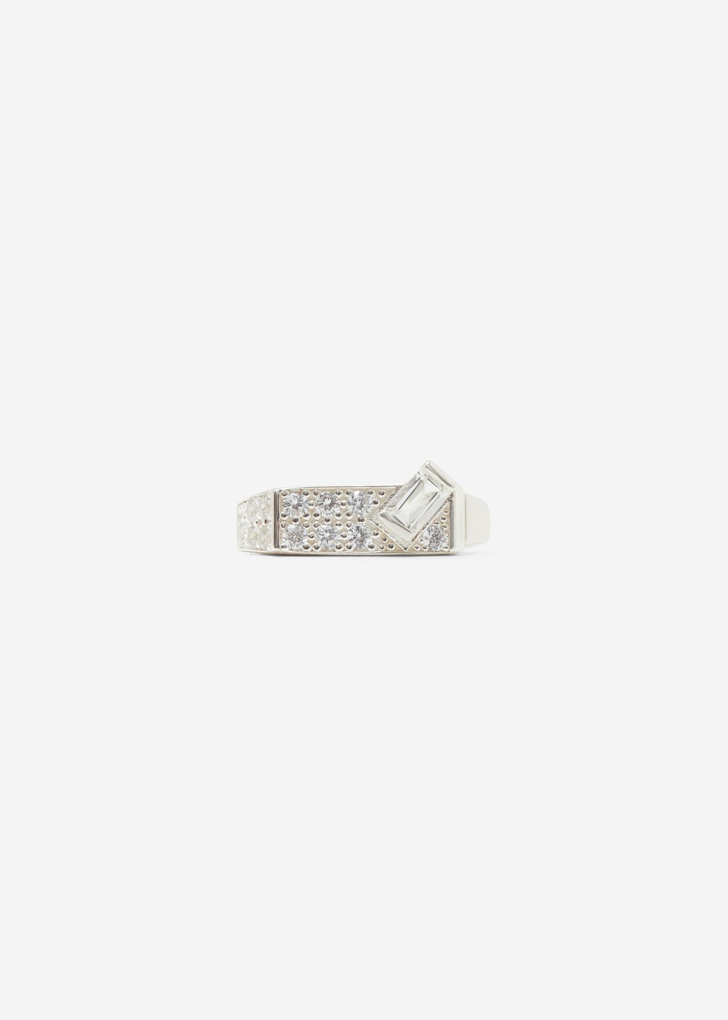 Warped Signet Ring Mini | White Siamite - Rings - Cornelia Webb - 1