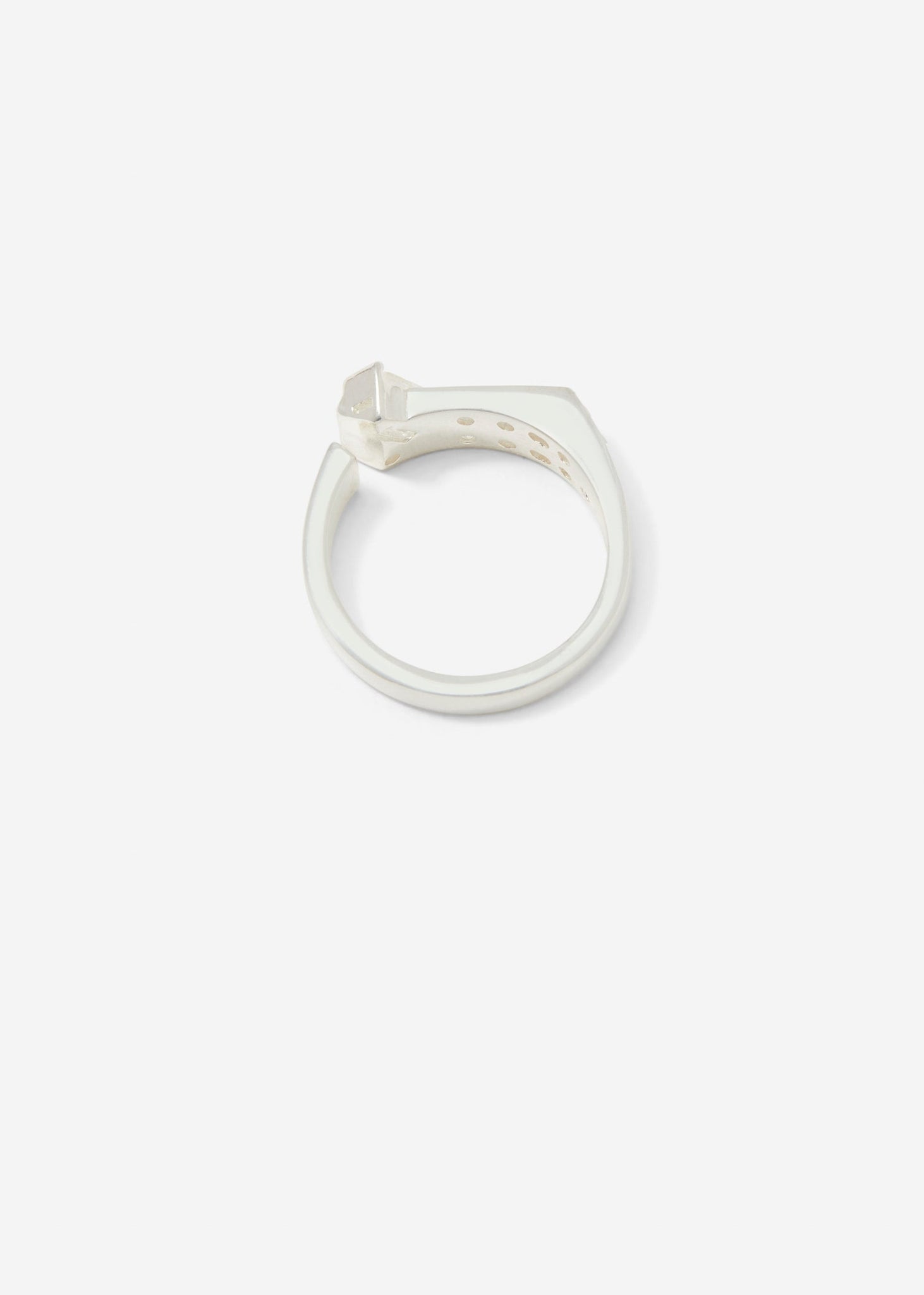Warped Signet Ring Mini | White Siamite - Rings - Cornelia Webb - 3
