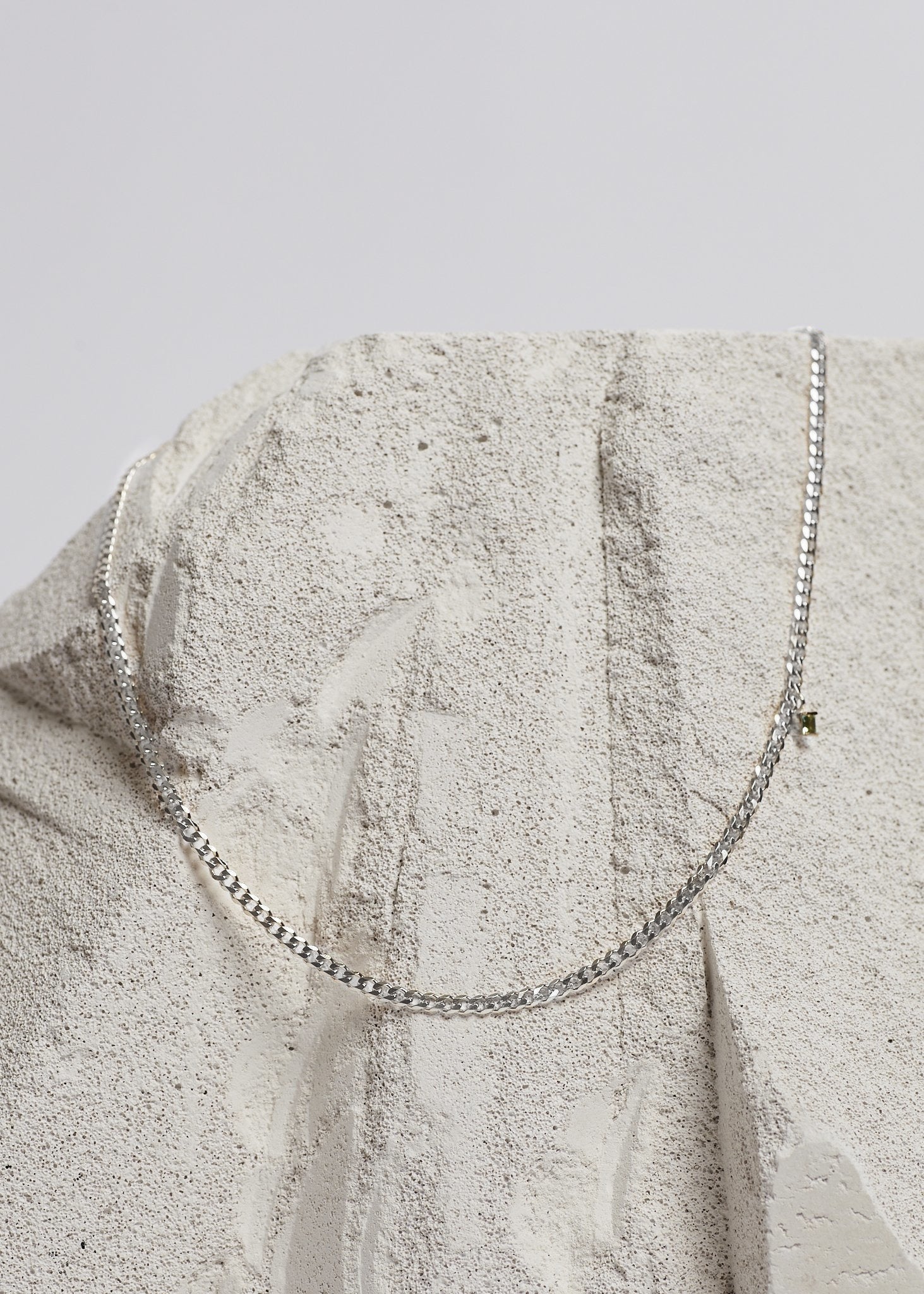 Warped Single Necklace - Silver & Green