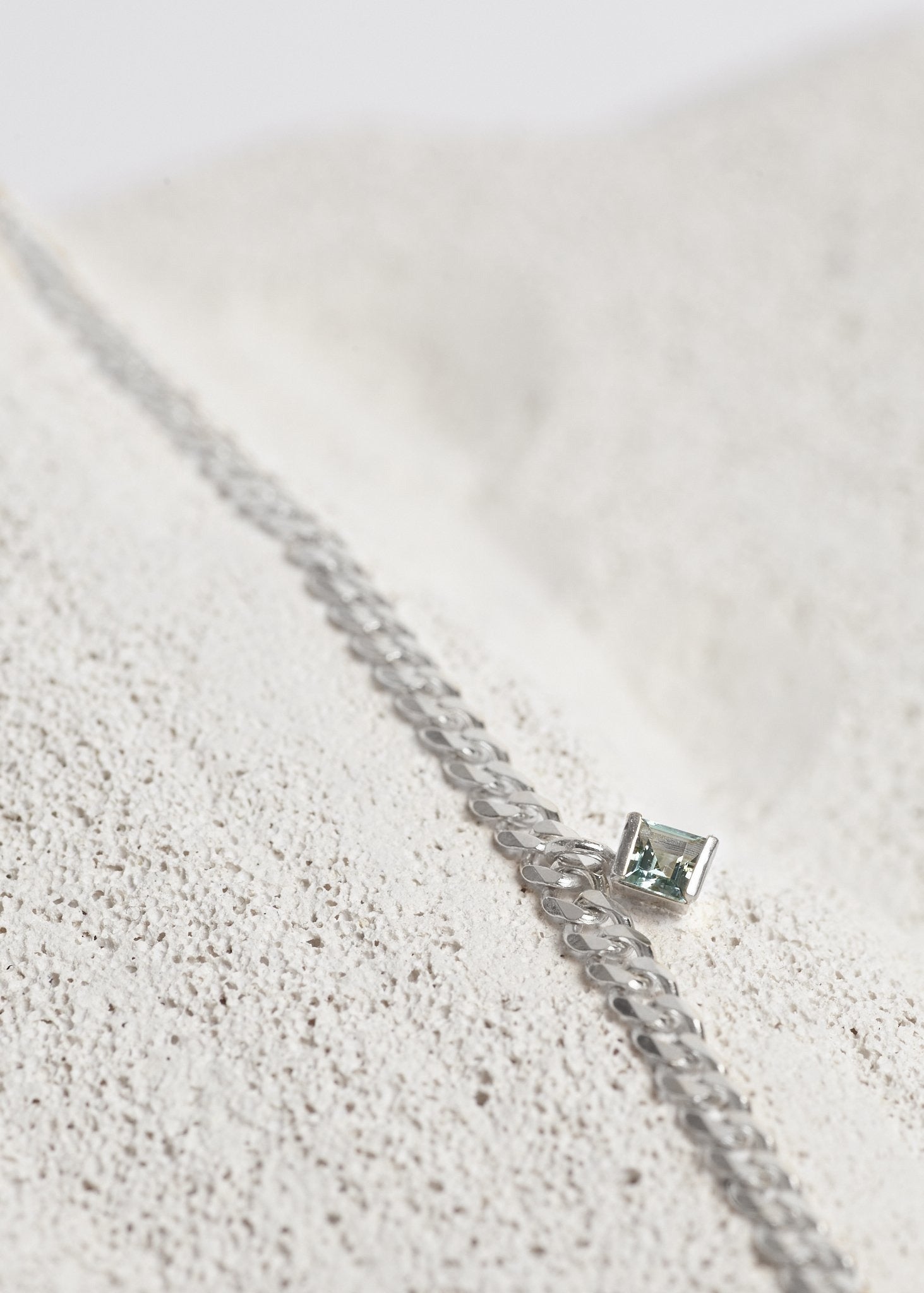 Warped Single Necklace - Silver & Green