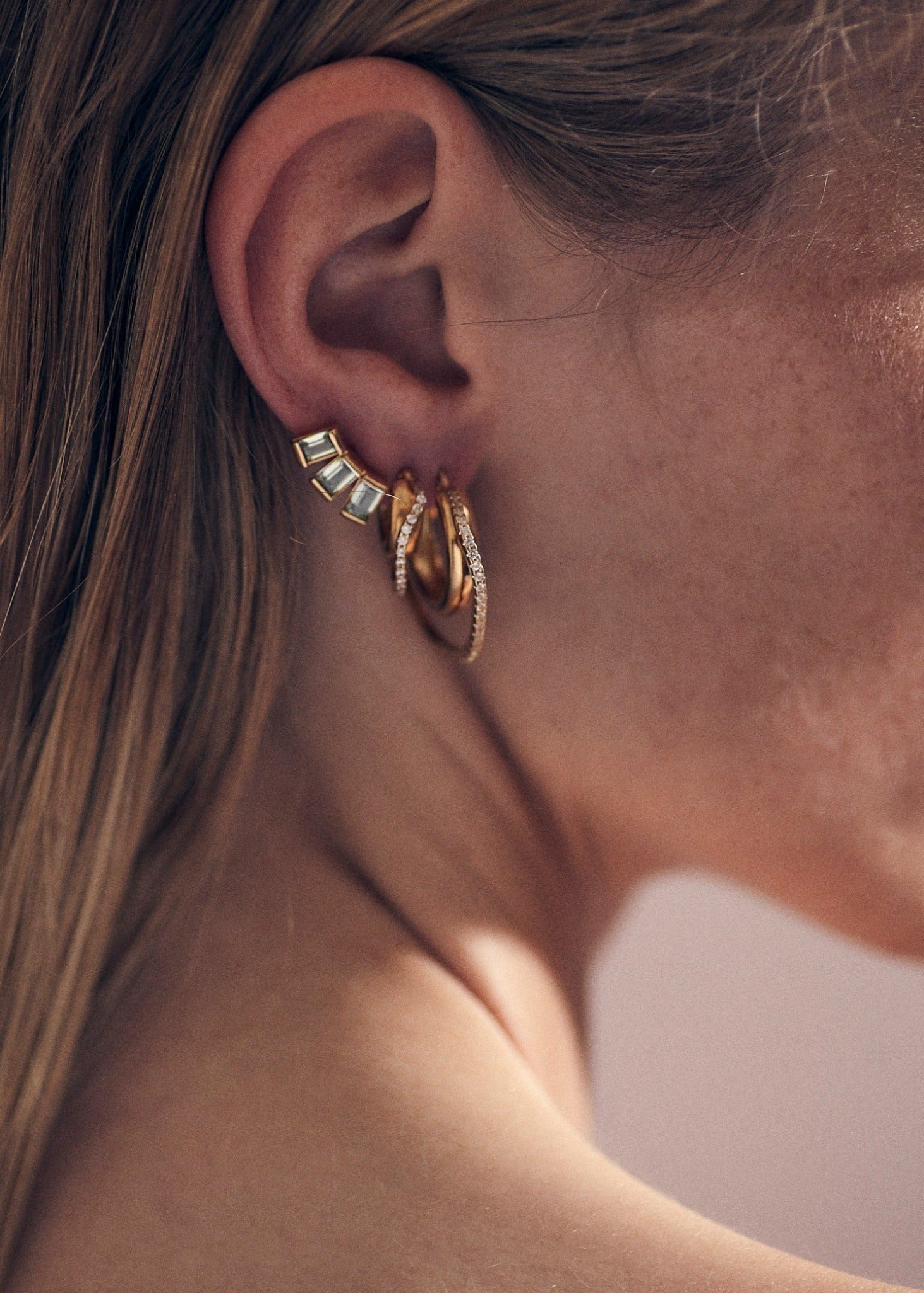 Warped Stud Earring Maxi | Topaz - Earrings - Cornelia Webb - 2