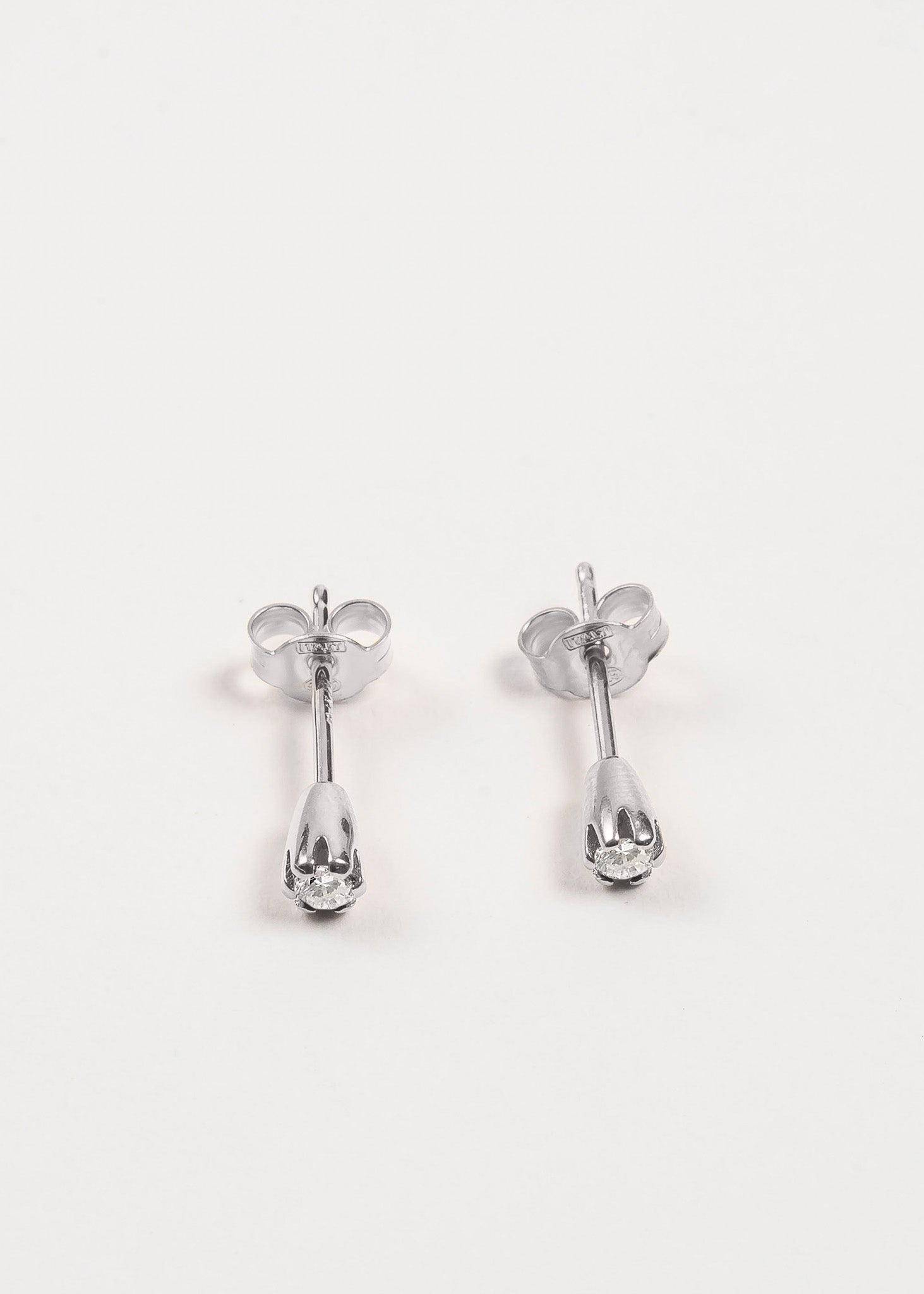 Warped Stud Earring Mini - White - SALE - 1