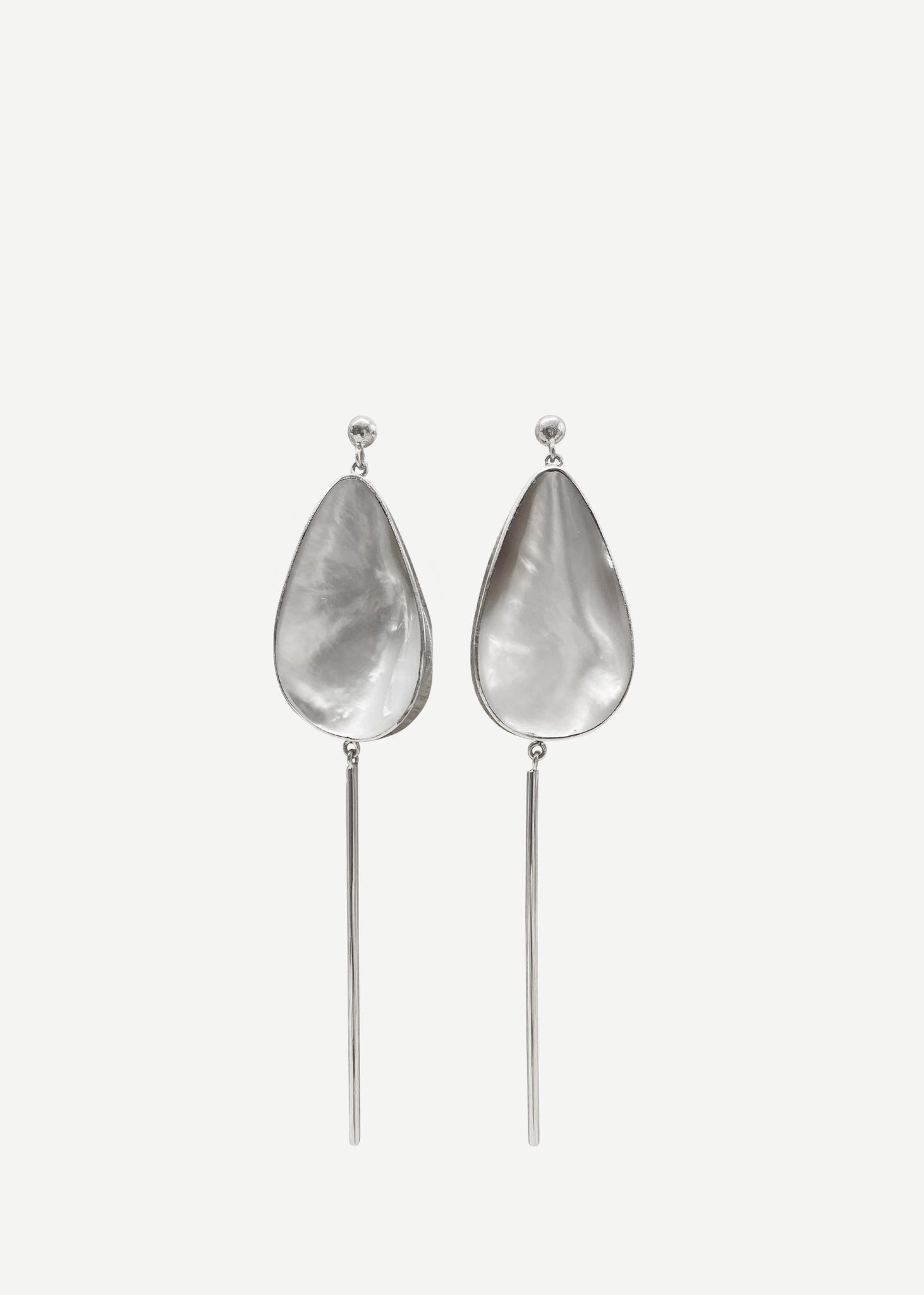 Waved Drop Earring - Silver - Earrings - Sample - 1