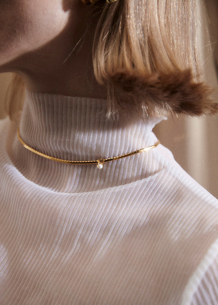 Slized Zigzag Necklace Midi | Pearled - Necklaces - Cornelia Webb - 1