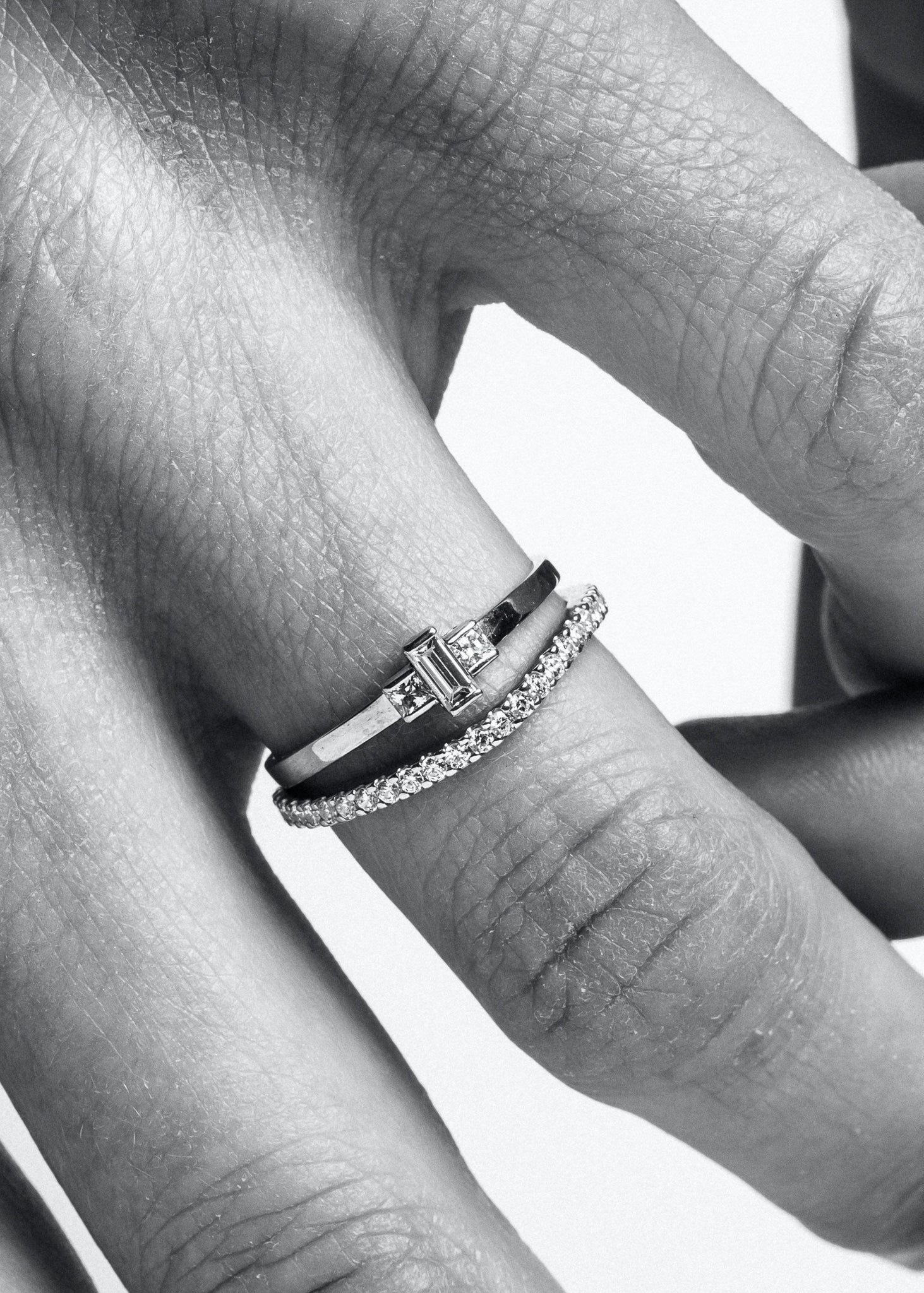 Boxed Baguette Ring - White Gold Cornelia Webb Ring