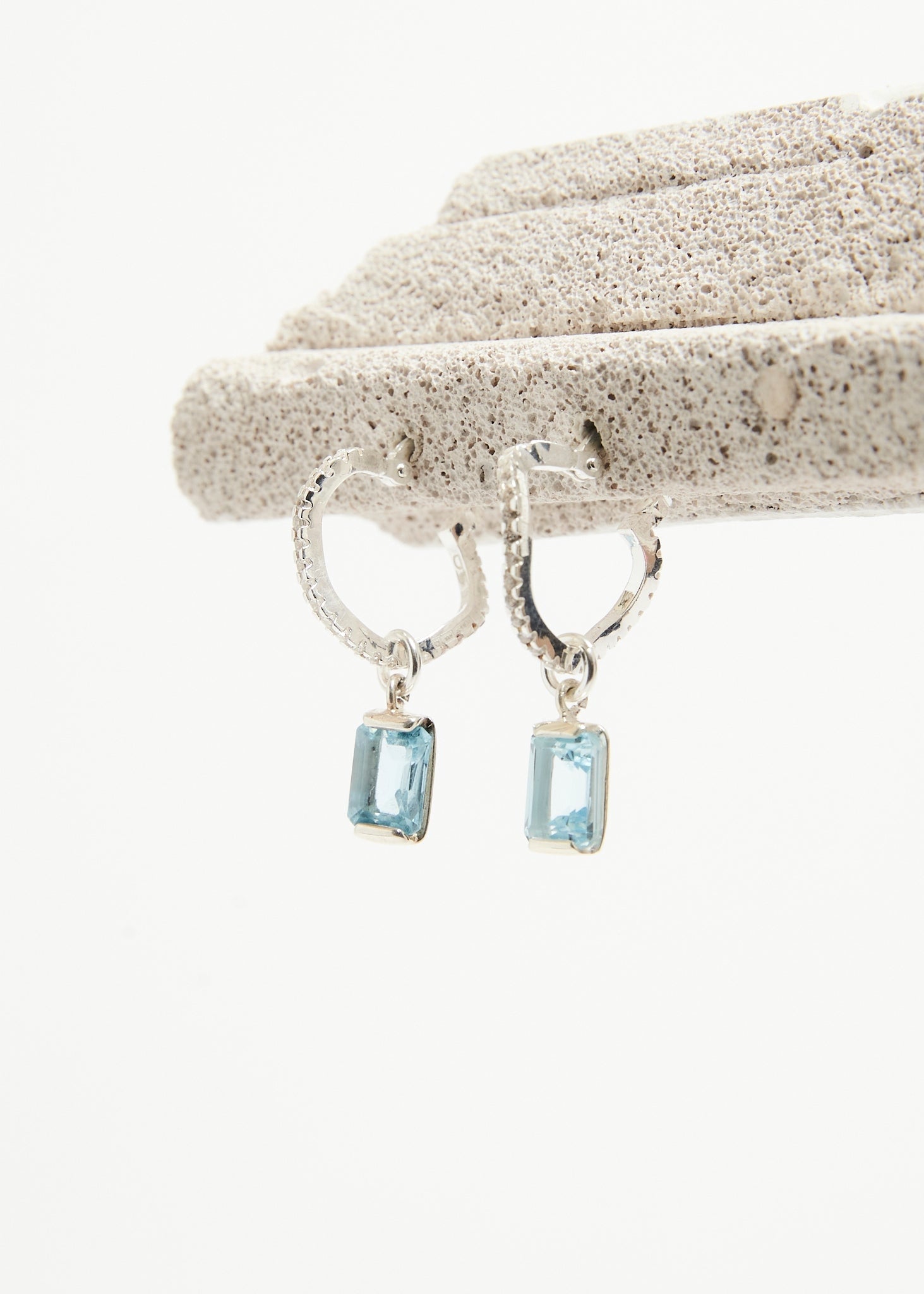 Distorted Stone Drop Earring | Sky Blue Topaz - Earrings - sample - 2
